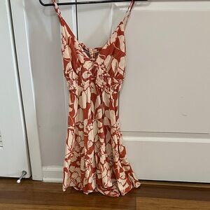 Angie Indian Floral Spaghetti Strap Dress